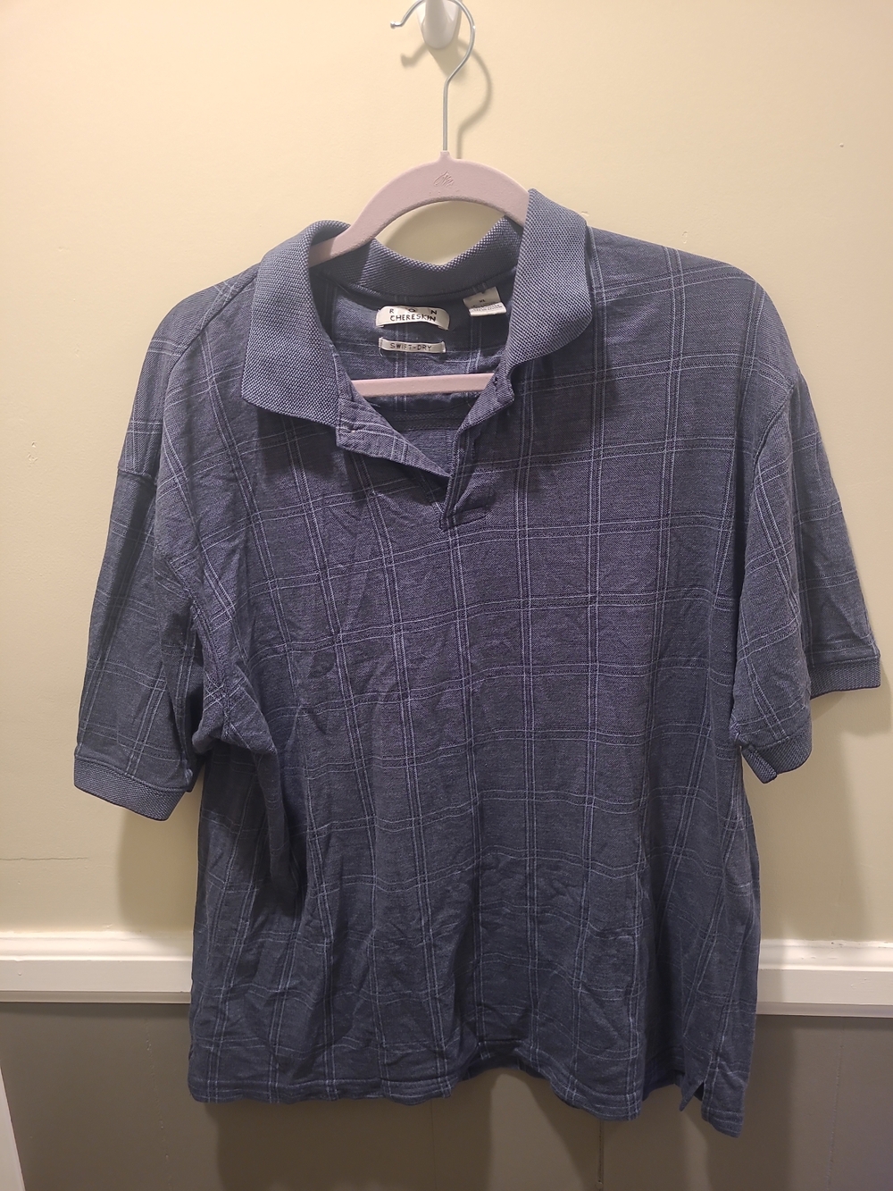 Ron Chereskin Men’s XL Cotton Blend Short Sleeve Polo Shirt Blue Swiftdry Golf